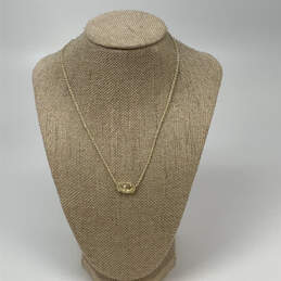 Designer Kendra Scott Gold-Tone Crystal Stone Pendant Necklace w/ Dust Bag