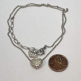 Designer Swarovski Silver-Tone Crystal Cut Stone Heart Pendant Necklace alternative image