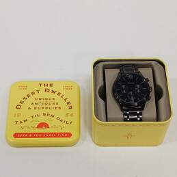 Fossil Fenmore Black Wristwatch in Tin Box