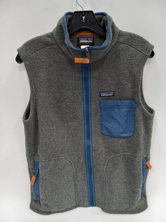 Patagonia Men's Synchilla Gray Fleece Full Zip Vest Size S image number 1