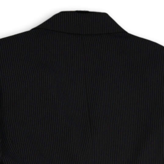 Womens Black Pinstripe Notch Lapel Single Breasted One Button Blazer Size 12 image number 4