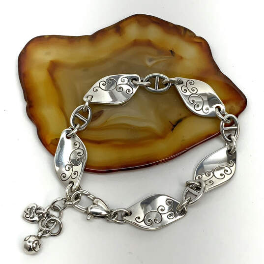 Designer Brighton Silver-Tone Lobster Clasp Swirl Twist Link Chain Bracelet image number 1