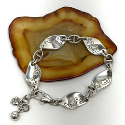 Designer Brighton Silver-Tone Lobster Clasp Swirl Twist Link Chain Bracelet