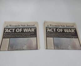 2 Wisconsin State Journal 9/11 Act of War September 12, 2001 Newspapers