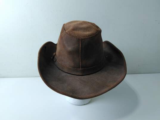 Men's Minnetonka Brown Western Style Leather Hat image number 3