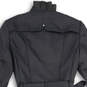 NWT Womens Black Long Sleeve Double Breasted Ruffled Trench Coat Size XS image number 4