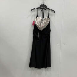 NWT Womens Black Halter Neck Sleeveless Padded Back Zip A-Line Dress Sz 12 alternative image