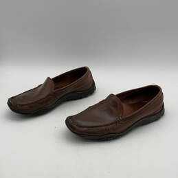 Mens Brown Leather Moc Toe Classic Slip-On Loafer Shoes Size 10.5 alternative image