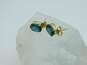 14K Yellow Gold Oval London Blue Topaz Stud Earrings 1.8g image number 3