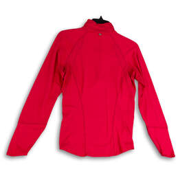 Womens Pink 1/4 Zip Mock Neck Long Sleeve Dri-Fit Activewear T-Shirt Sz S alternative image