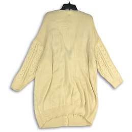 NWT Womens Ivory Cable Knit Long Sleeve Button Front Cardigan Sweater Size 1X/2X alternative image