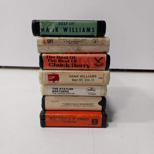 7PC Assorted Country Music 8-Track Cassette Bundle image number 1