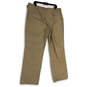 NWT Womens Beige Flat Front Pockets Stretch Straight Leg Chino Pants Sz 18 image number 2
