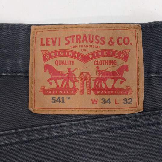 Levi's 541 Gray Straight Jeans Men's Size 34x32 image number 5
