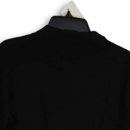 Mens Black Long Sleeve Knitted Henley Sweater Size Medium image number 4