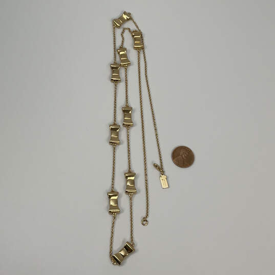 Designer Kate Spade Gold-Tone Take A Bow Lobster Clasp Link Chain Necklace image number 2