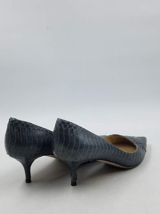 Authentic Jimmy Choo Gray Snakeskin Pumps W 6 image number 4