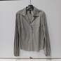 Yansi Fugel Gray/Came And Beige Stripped Button Down Shirt Size M NWT image number 1