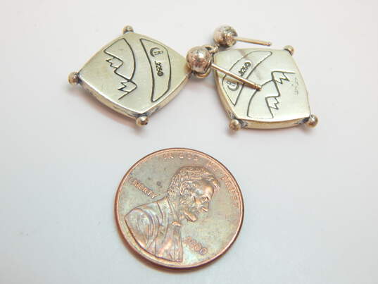 Artisan 925 Carolyn Pollack Twin Peaks Multi Gemstone Dangle Earrings 6.3g image number 2