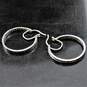 Sterling Silver Diamond Accent Hoop Earrings - 4.5g image number 4