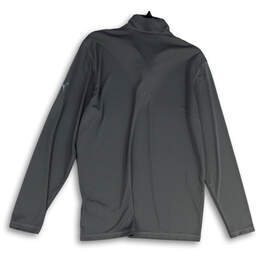 NWT Mens Gray 1/4 Zip Mock Neck Long Sleeve Pullover T-Shirt Size Medium alternative image