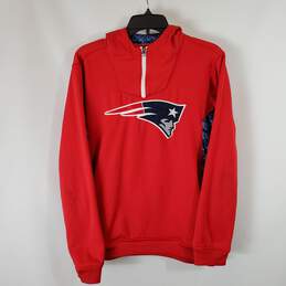 NFL New England Patriots Men Red Quarter Zip Hoodies sz S