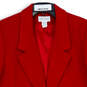 Womens Red Cashmere Wool Blend Lined One-Button Blazer Jacket Size 10Petite image number 3