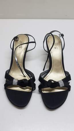 Brass Plum Strappy Blk Heels Size US Women's 9.5 w/ Diamond Embell
