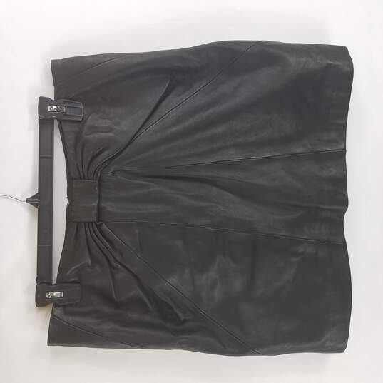 Reiss Women Black Leather Skirt 10 NWT image number 1