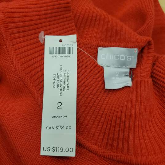 Chico's Women Red Sweater Dress 2 NWT image number 3