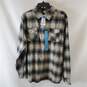 Hurley Men Green Plaid Flannel Shirt L NWT image number 2