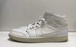 Nike Air Jordan 1 Mid Triple White Sneakers 554724-109 Size 13