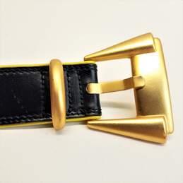 Escada Leather Belt Black Yellow Gold Women alternative image