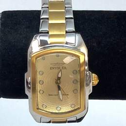 Designer Invicta 15844 Two-Tone Chain Strap Yellow Analog Dial Quartz Wristwatch