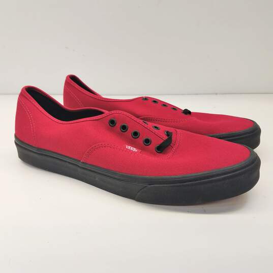 Vans Men's Authentic Black Sole Jester Red Ankle Casual Sneaker sz 13 image number 1