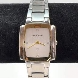 Designer Skagen 588SGX Stainless Steel Square Dial Quartz Analog Wristwatch