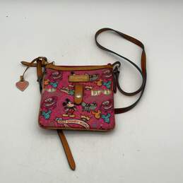Dooney & Bourke Womens Multicolor Mickey Mouse Themed Zipper Crossbody Bag Purse