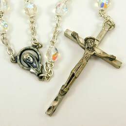 Vintage Silver Tone & Aurora Borealis Rosary Prayer Beads 99.8g alternative image