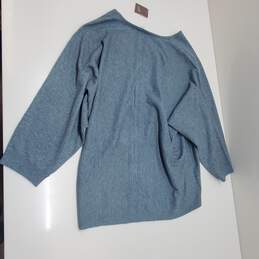 Wm J.Jill Sage Blue V-Neck Pullover Sweater Cotton Blend Sz L alternative image