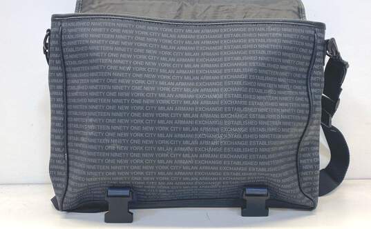 Armani Exchange Multi Stripe Logo Print Shoulder Briefcase Messenger Bag image number 3