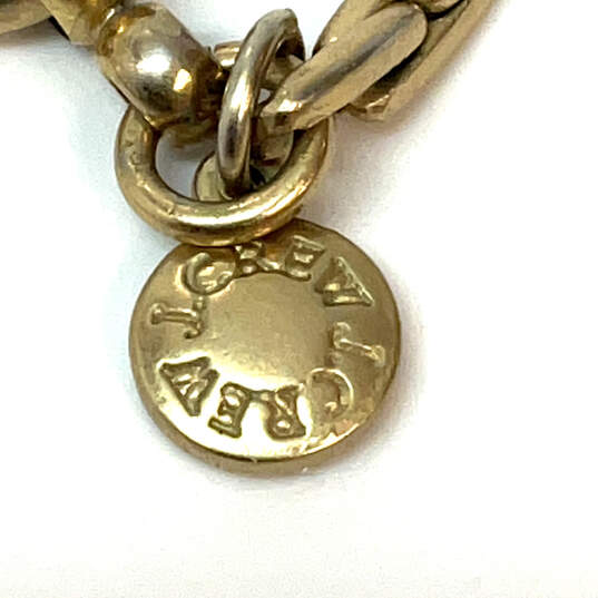 Designer J. Crew Gold-Tone Link Chain Rhinestone Classic Pendant Necklace image number 5