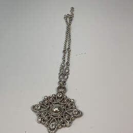 Designer Brighton Silver-Tone Link Chain Crystal Cut Stone Pendant Necklace alternative image