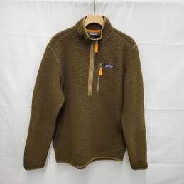 Patagonia MN's Retro Green Half Zip Fleece Pullover Size M