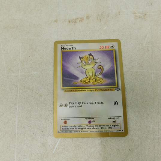 Pokemon TCG Meowth Fruit Roll Up Gold Border WOTC Jungle Promo Card 56/64 image number 2