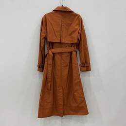 NWT Gap Womens Orange Brown Double Breasted Belted Trench Coat Size Small alternative image