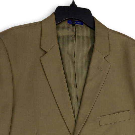 Mens Brown Notch Lapel Long Sleeve Flap Pocket Two Button Blazer Sz 40Wx46R image number 3
