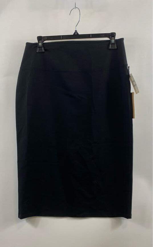 NWT Halogen Womens Black Flat Front Side Zip Straight & Pencil Skirt Size Medium image number 2