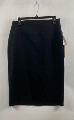 NWT Halogen Womens Black Flat Front Side Zip Straight & Pencil Skirt Size Medium alternative image