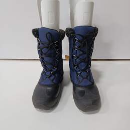 SOREL BLACK AND BLUE SNOW BOOTS SIZE 8.5
