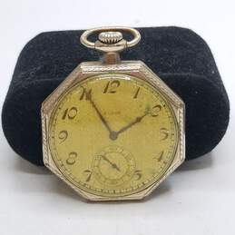 Elgin 42mm 1928 Vintage Gold Filled 14K Octagonal Pocket Watch